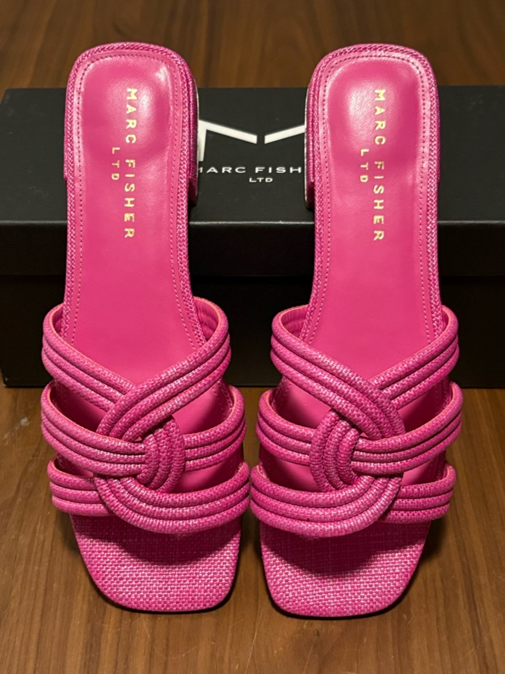Marc Fisher Fuchsia Cassandra Knotted Slide sandals